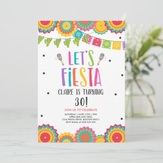 フィエスタバースデーパーティー任意の年齢大人レッツフィエスタ 招待状 (スタンド正面)