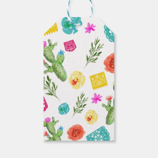 フィエスタバースデーパーティー招待メキシコテーマ ギフトタグ (裏面)