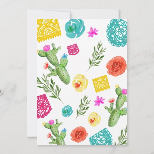 フィエスタバースデーパーティー招待メキシコテーマ 招待状 (裏面)