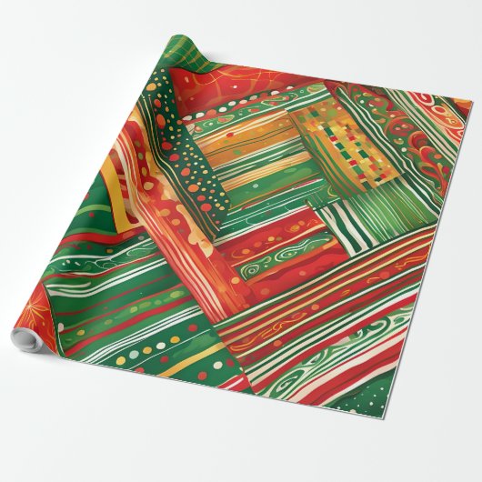 フィエスタパッチワーク包装紙 ラッピングペーパー (アンロールド)