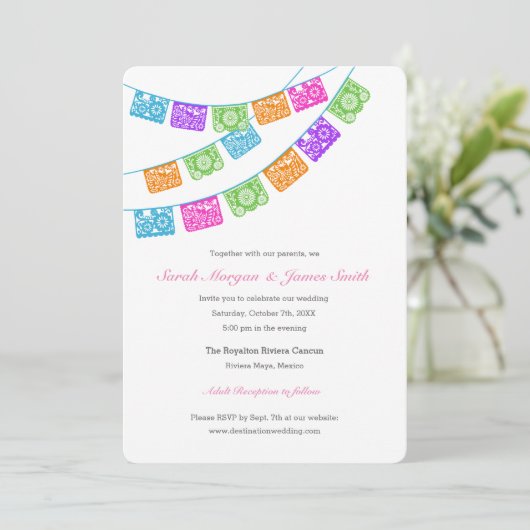 フィエスタパペルピカド結婚式招待状 招待状 (スタンド正面)