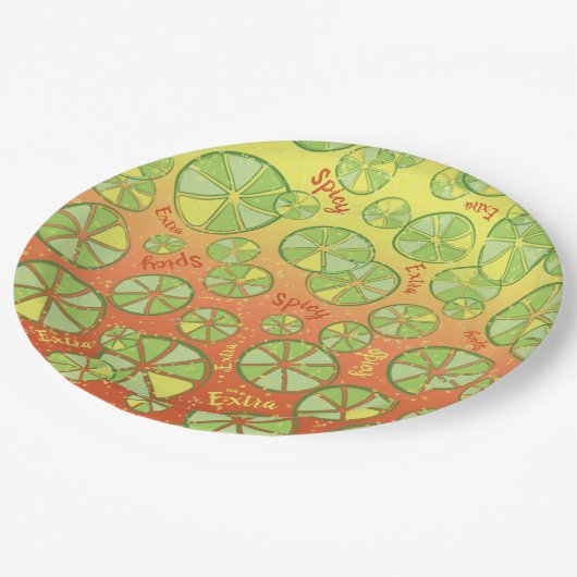 フィエスタパーソナライズされたスパイシーマルガリータ&ライム ペーパープレート (アングル)