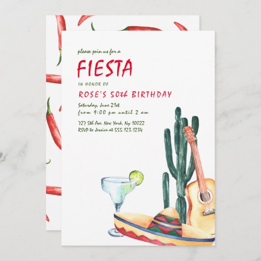 フィエスタパーティの招待状 招待状 (正面/裏面)