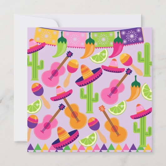フィエスタパーティーソンブレロカクタスライムペッパーズマラカス 招待状 (裏面)