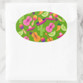 フィエスタパーティーソンブレロサボスライムペッパーズマラカス 楕円形シール (バッグ)