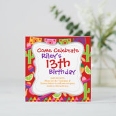 フィエスタパーティーソンブレロライムズギターマラカサグアロ 招待状 (スタンド正面)