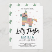 フィエスタパーティーピニャータ自然ミュートカラー招待状 招待状 (正面/裏面)