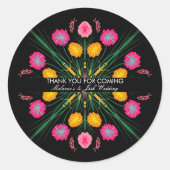 フィエスタパーティーメキシカンウェディング描フローラ蝶 ラウンドシール (正面)