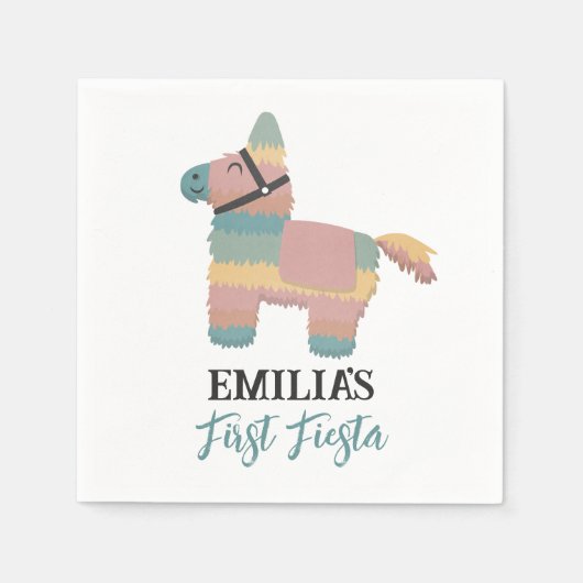 フィエスタピナタスペインのバースデーパーティナプキンス スタンダードカクテルナプキン (正面)