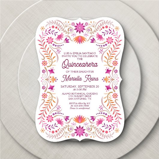 フィエスタピンクキンセアニェラ招待状 招待状