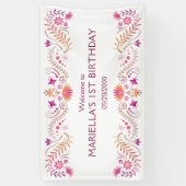 フィエスタピンク誕生日シャワ結婚ーズ 横断幕 (縦)