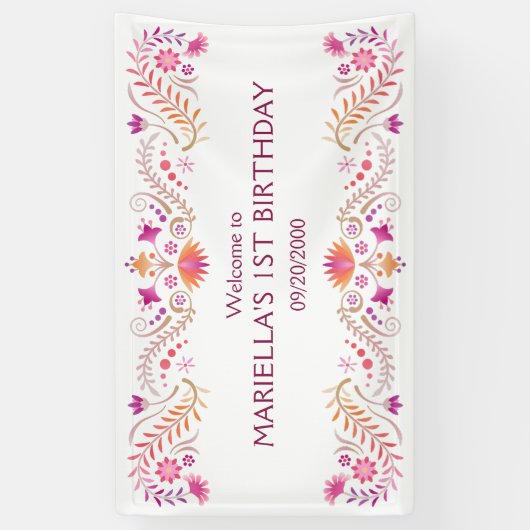 フィエスタピンク誕生日シャワ結婚ーズ 横断幕 (縦)