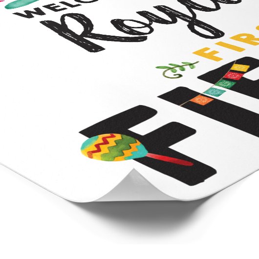 フィエスタファースト誕生日ウェルカムサイン ポスター (角)