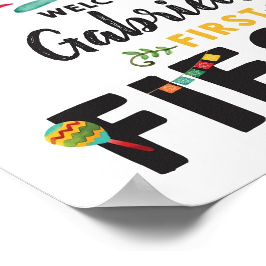 フィエスタファースト誕生日ウェルカムサイン ポスター (角)