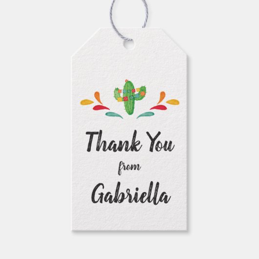 フィエスタファースト誕生日サンキューユーメッセージカード ギフトタグ (正面)