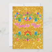 フィエスタファースト誕生日フローラグリッター招待状 招待状 (裏面)