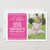 フィエスタファースト誕生日、パペルピカド、1歳の誕生日 招待状 (正面)