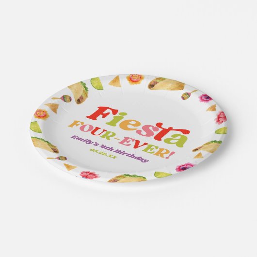 フィエスタフォーエバータコ4th誕生日パーティー ペーパープレート (アングル)
