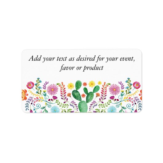 フィエスタフォークアートフローララマ結婚のカスタマイズ ラベル (正面)