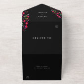 フィエスタフォークメキシコカラフル花RSVP結婚's オールインワン招待状 (外側)