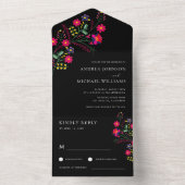 フィエスタフォークメキシコカラフル花RSVP結婚's オールインワン招待状 (内側)