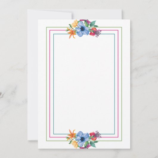 フィエスタフラワーズウォーターカラーフローラホワイトキンセアニェラ 招待状 (裏面)