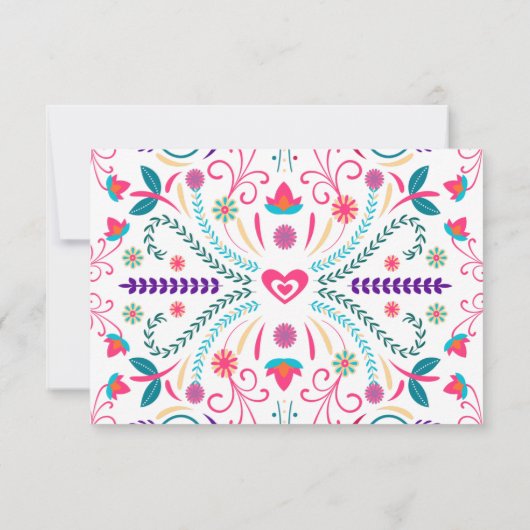 フィエスタフラワーズ&メキシコ刺繍RSVPカード 出欠カード (裏面)