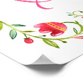 フィエスタフラワーブライダルシャワーウェルカムサイン16x20 ポスター (角)