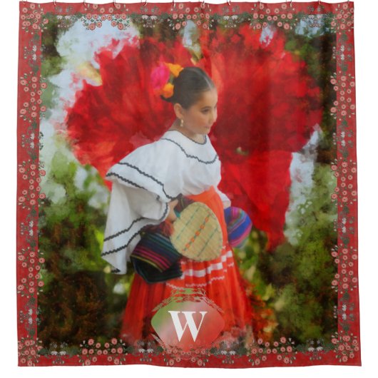 フィエスタフラワー2555 シャワーカーテン (正面)