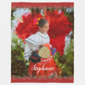 フィエスタフラワー2555 フリースブランケット (正面)