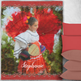 フィエスタフラワー2555 フリースブランケット