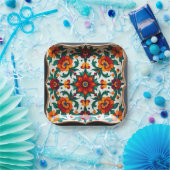 💀🌹フィエスタフレームウェアディアデロスムエルトスフィエスタ ペーパープレート (パーティー)