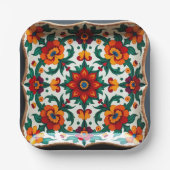 💀🌹フィエスタフレームウェアディアデロスムエルトスフィエスタ ペーパープレート (正面)