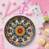 💀🎉フィエスタフロラフレメディアデロスムエルトス ペーパープレート (パーティー)