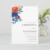 フィエスタフローラカラフルメキシコQRコー結婚ド 招待状 (スタンド正面)