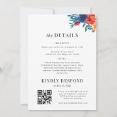 フィエスタフローラカラフルメキシコQRコー結婚ド 招待状 (裏面)