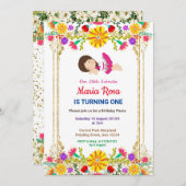 フィエスタフローラメキシコガールパーティー誕生日 招待状 (正面/裏面)