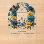 フィエスタフローラ蝶キンセアニェラ アクリル招待状 (正面)