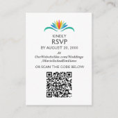 フィエスタフローラ誕生日シャワーウェディングRSVP QR エンクロージャーカード (正面)