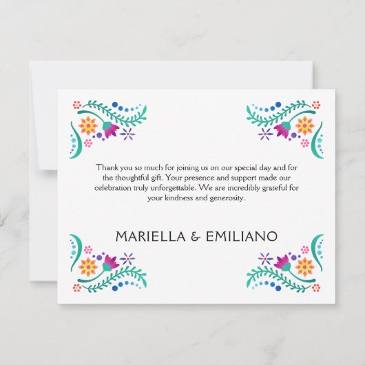 フィエスタフローラ誕生日結婚シャワーズ サンキューカード (裏面)