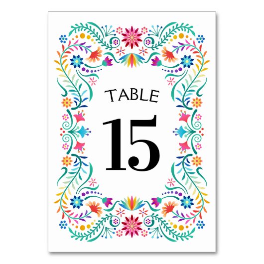 フィエスタフローラ誕生日結婚シャワーズ テーブルナンバー (正面)