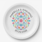 フィエスタフローラ誕生日結婚シャワーズ ペーパープレート (正面)