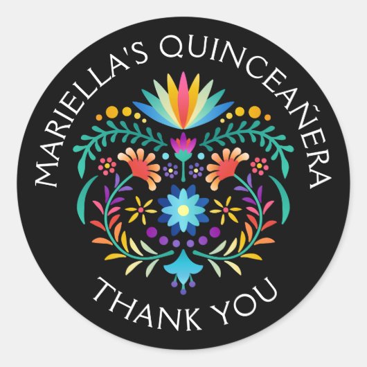 フィエスタフローラ誕生日結婚シャワーズ ラウンドシール (正面)