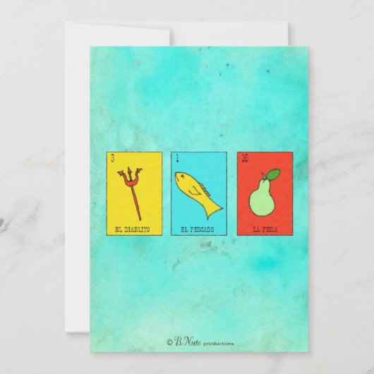 フィエスタブライダルまたはカップルシャワーロトテリアカード 招待状 (裏面)