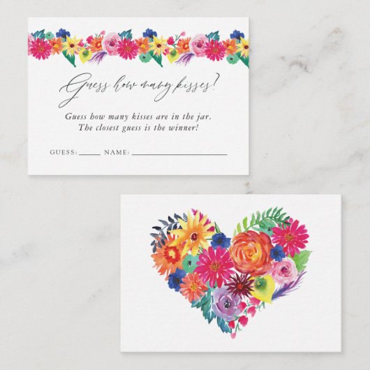 フィエスタブライダルシャワーいくつキスゲーム エンクロージャーカード (正面/裏面)