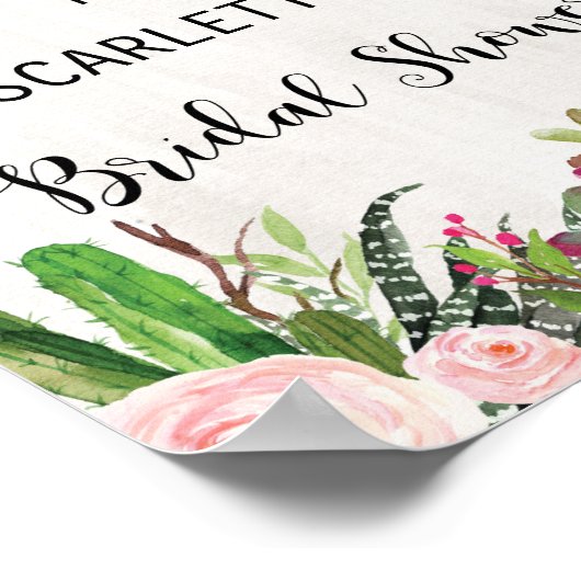 フィエスタブライダルシャワーウェルカムポスターサクタスフローラ ポスター (角)