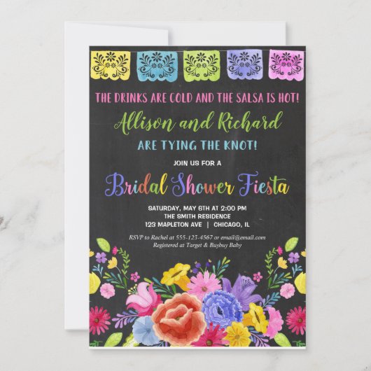 フィエスタブライダルシャワーカップルcoed 招待状 (正面)
