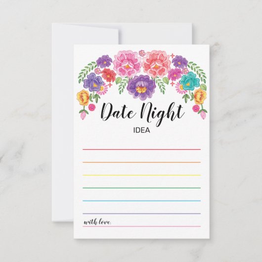 フィエスタブライダルシャワーゲームデイトナイトアイディアカード 招待状 (正面)