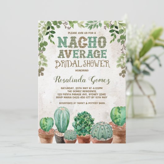 フィエスタブライダルシャワーサボスキュラント招待状 招待状 (スタンド正面)