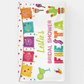 フィエスタブライダルシャワーバナー – 白い背景 横断幕 (縦)